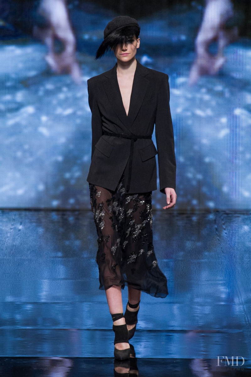 Joséphine Le Tutour featured in  the Donna Karan New York fashion show for Autumn/Winter 2014