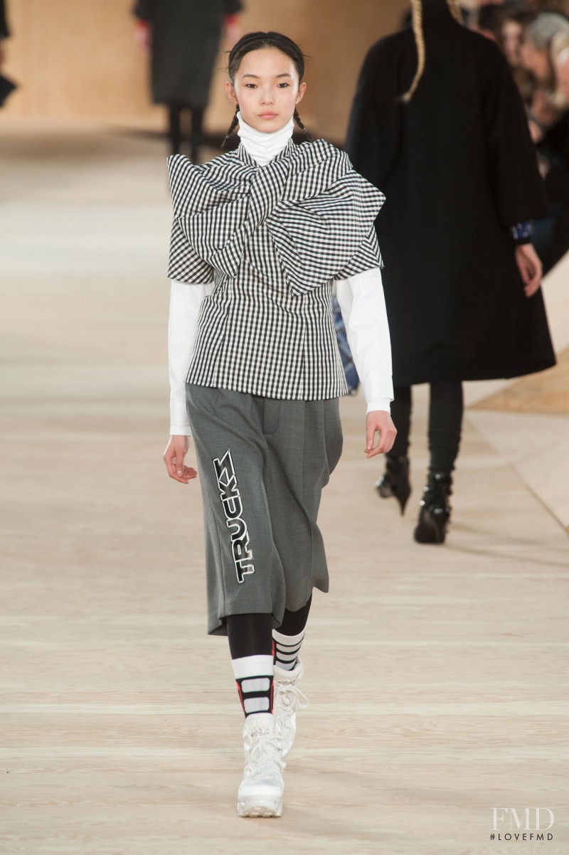 Xiao Wen Ju featured in  the Marc by Marc Jacobs fashion show for Autumn/Winter 2014