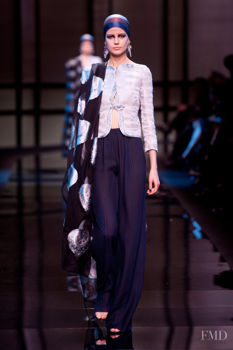 Elisabeth Erm featured in  the Armani Prive fashion show for Spring/Summer 2014