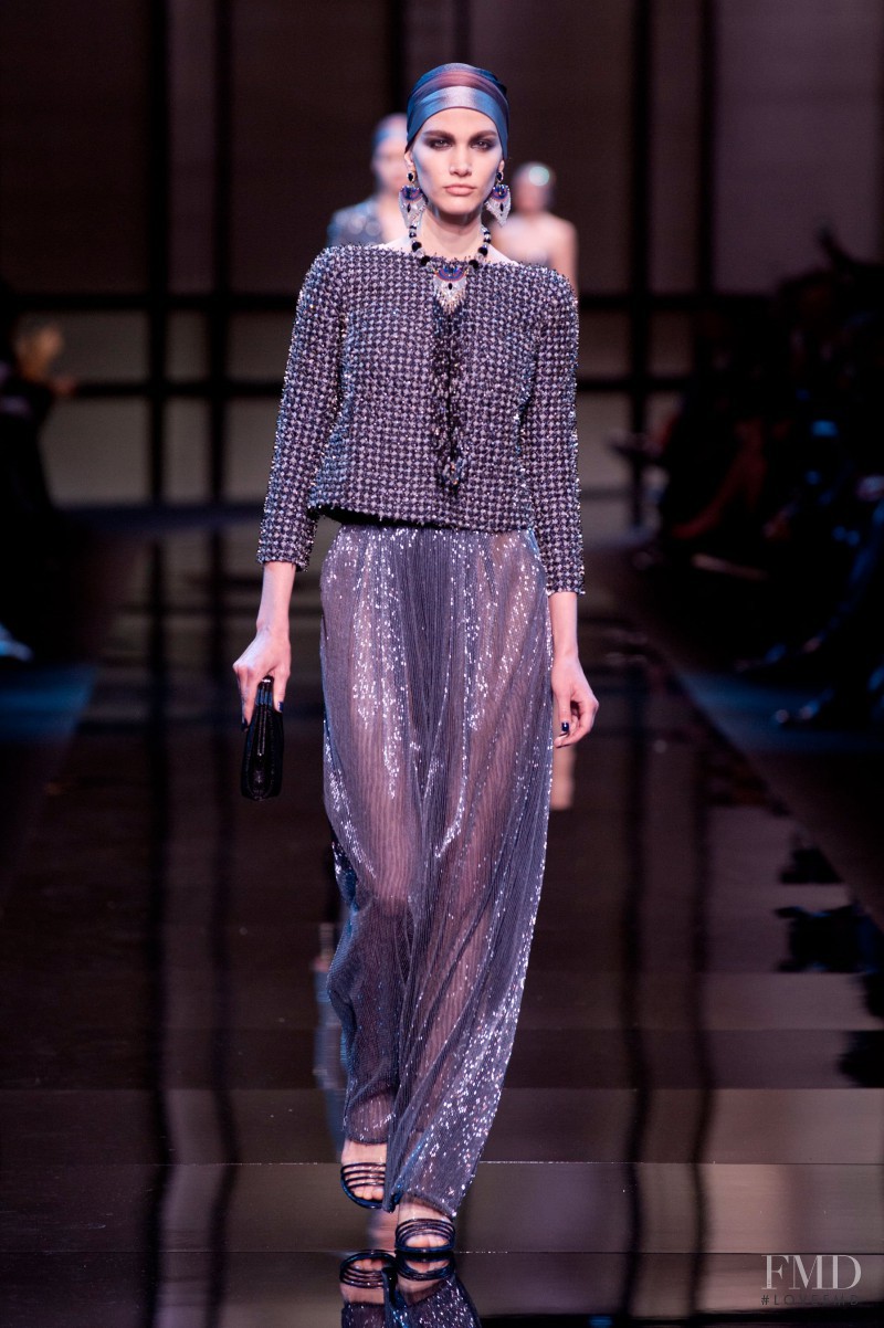 Irina Nikolaeva featured in  the Armani Prive fashion show for Spring/Summer 2014