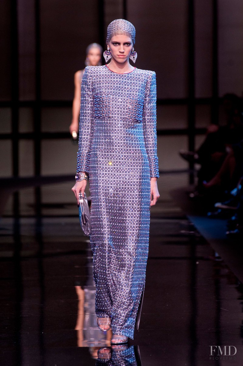 Devon Windsor featured in  the Armani Prive fashion show for Spring/Summer 2014