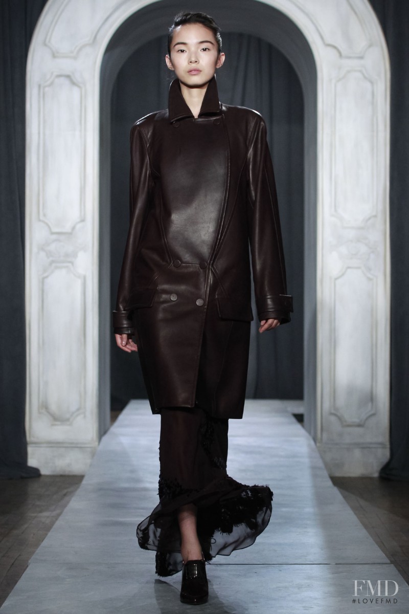 Xiao Wen Ju featured in  the Jason Wu fashion show for Autumn/Winter 2014