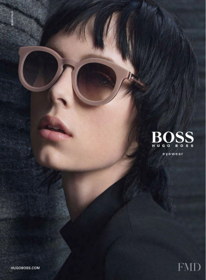 Edie Campbell featured in  the Hugo Boss Eyewear advertisement for Autumn/Winter 2015