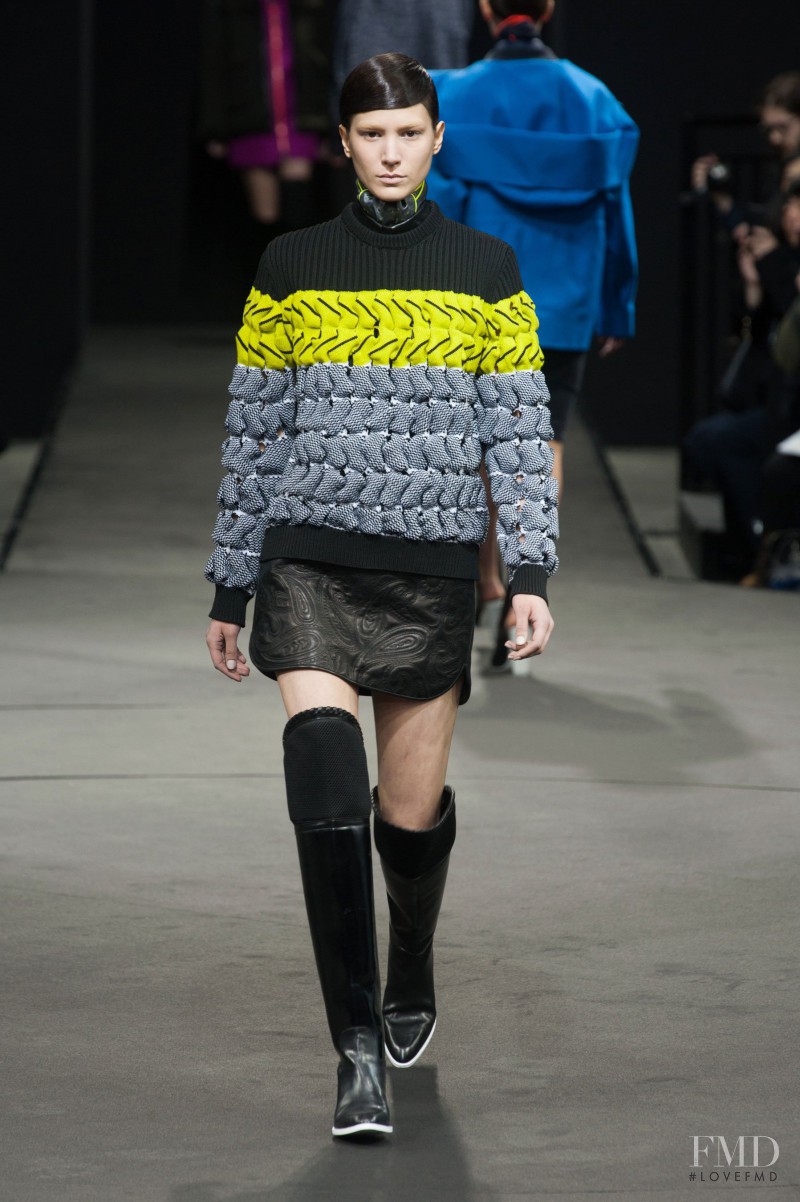 Mijo Mihaljcic featured in  the Alexander Wang fashion show for Autumn/Winter 2014