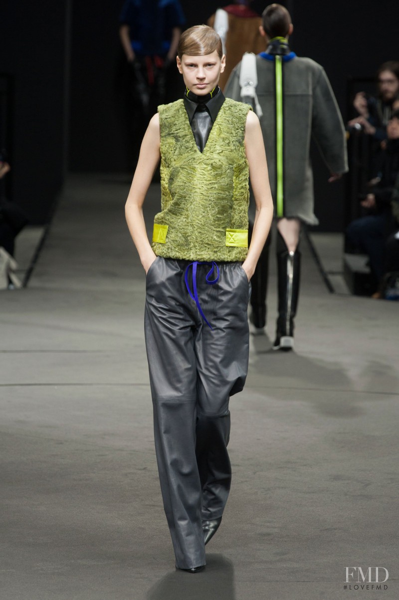 Elisabeth Erm featured in  the Alexander Wang fashion show for Autumn/Winter 2014