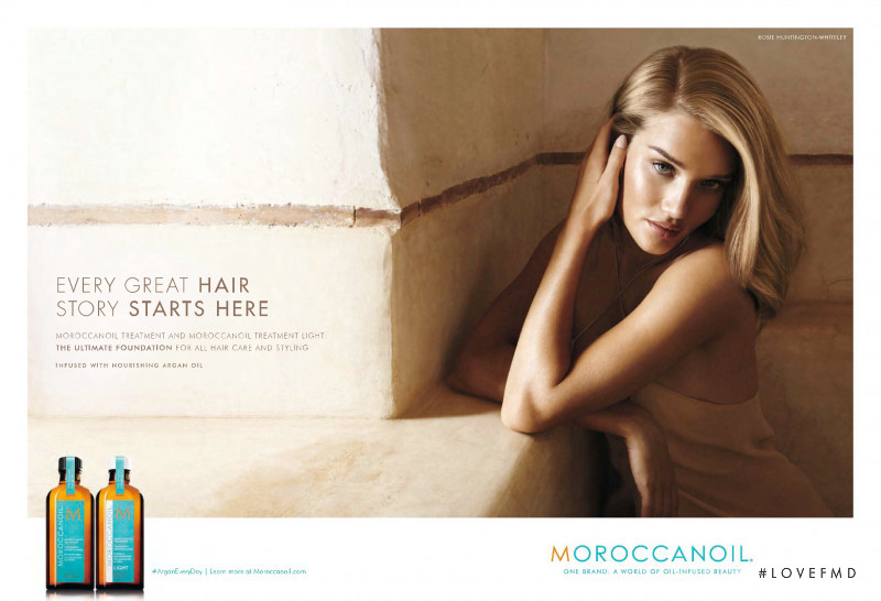 Rosie Huntington-Whiteley featured in  the Moroccanoil advertisement for Autumn/Winter 2016