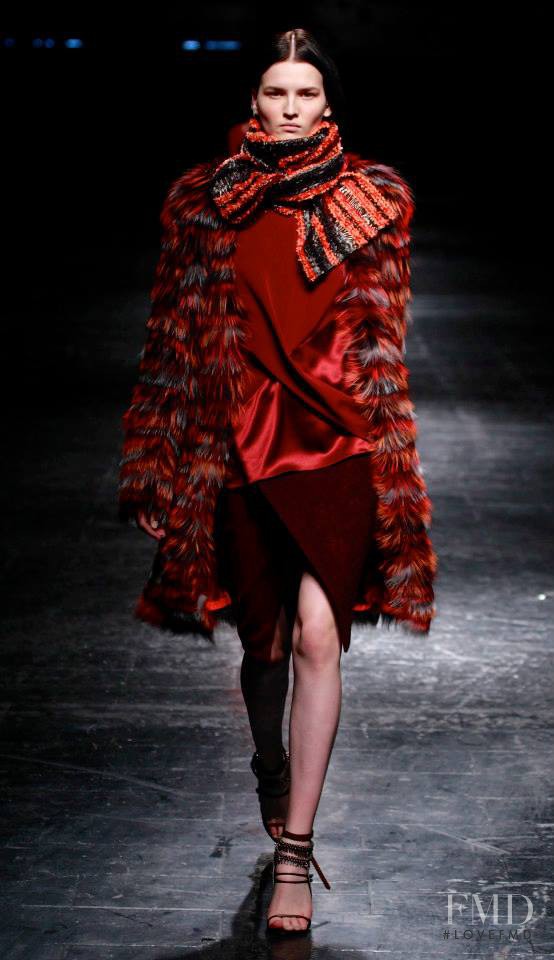 Katlin Aas featured in  the Prabal Gurung fashion show for Autumn/Winter 2014