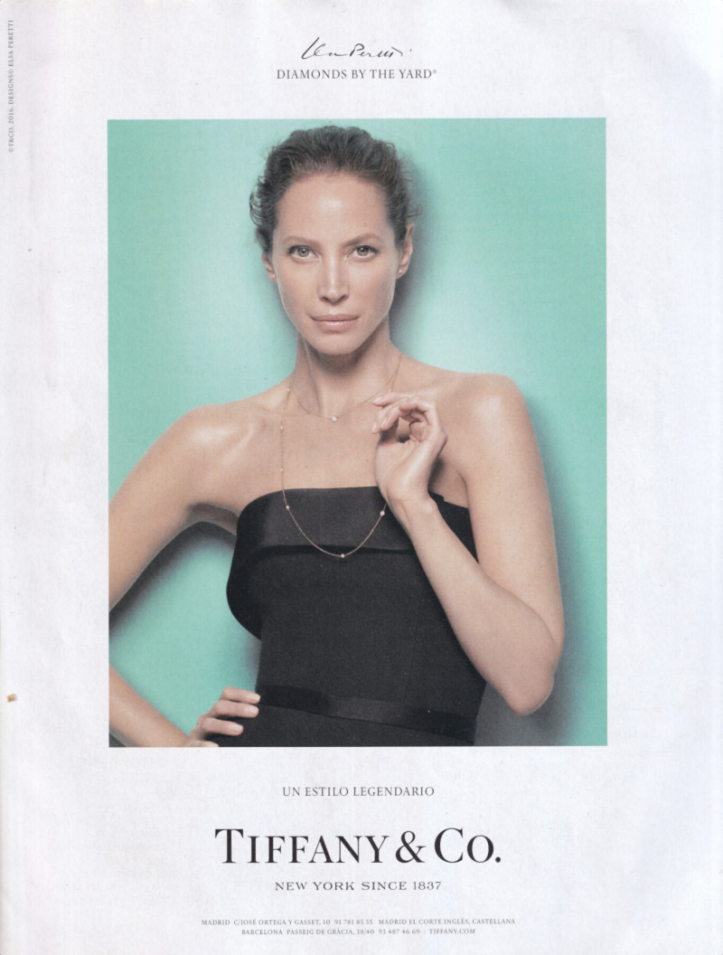 Christy Turlington featured in  the Tiffany & Co. advertisement for Spring/Summer 2016