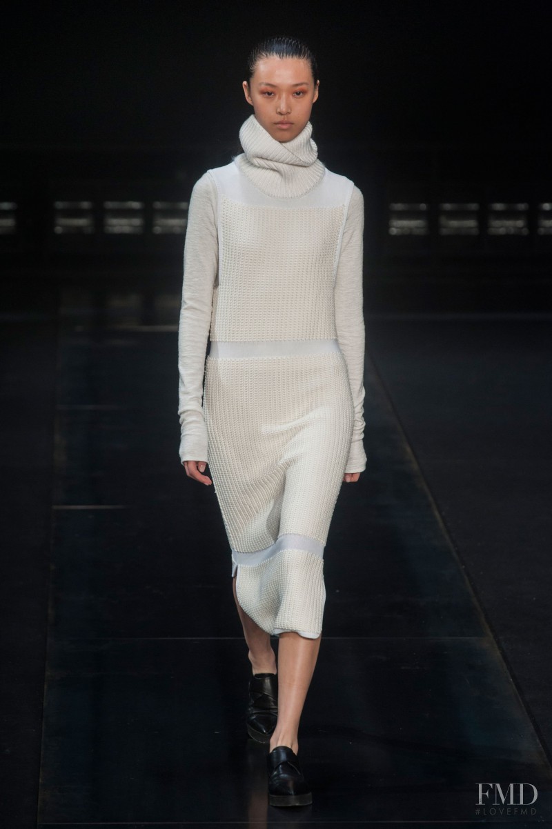 Tian Yi featured in  the Helmut Lang fashion show for Autumn/Winter 2014