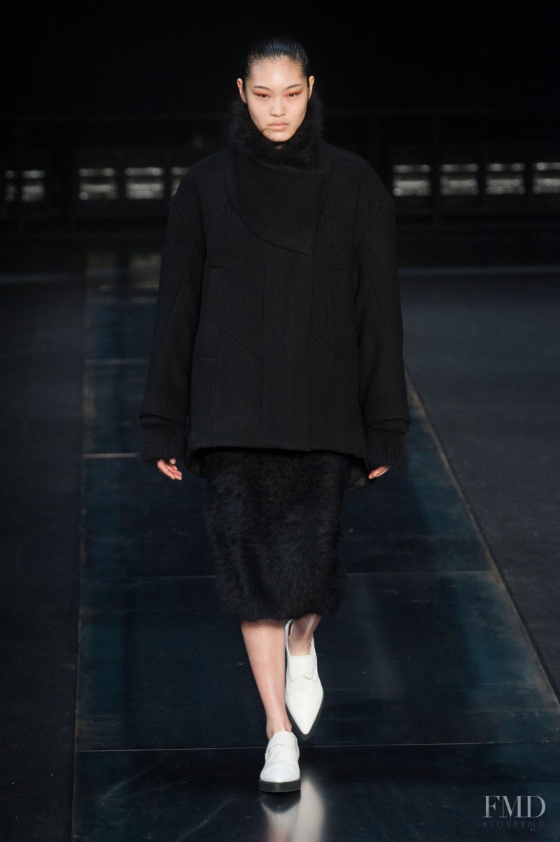 Chiharu Okunugi featured in  the Helmut Lang fashion show for Autumn/Winter 2014