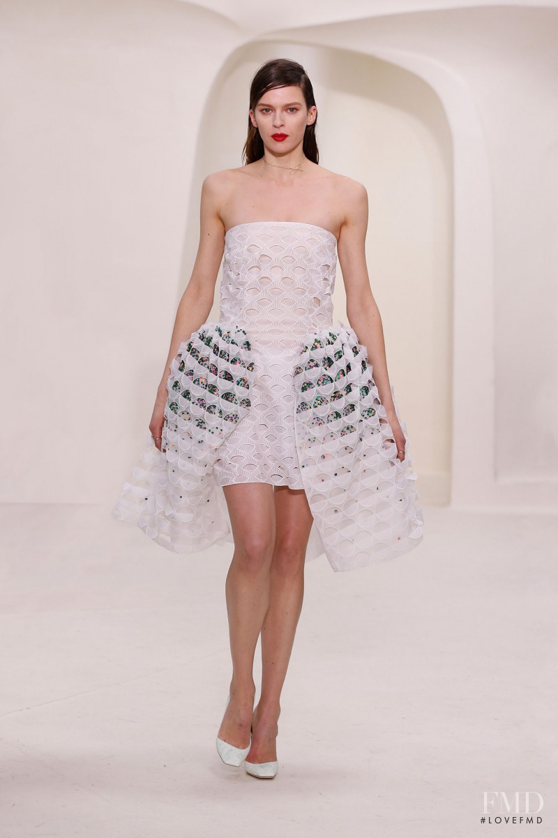 Elise Crombez featured in  the Christian Dior Haute Couture fashion show for Spring/Summer 2014