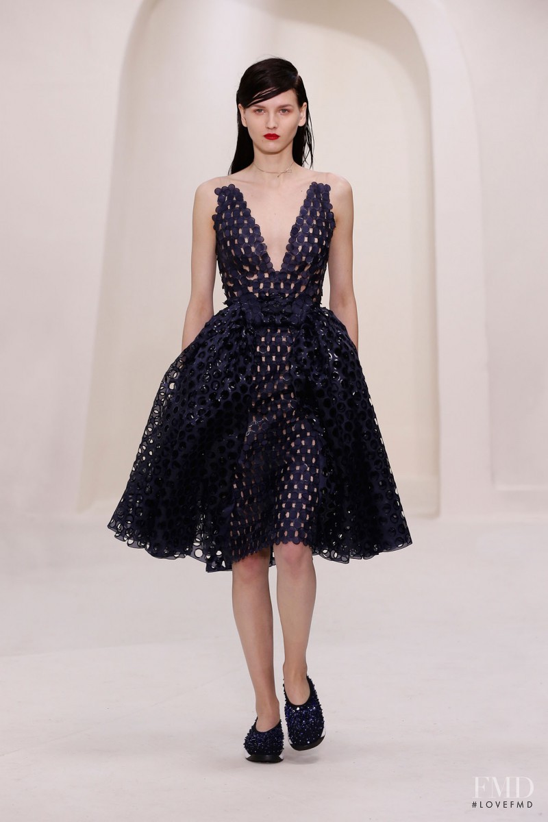 Katlin Aas featured in  the Christian Dior Haute Couture fashion show for Spring/Summer 2014