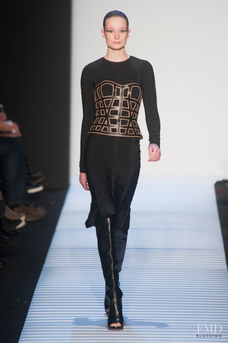 Maud Welzen featured in  the Herve Leger fashion show for Autumn/Winter 2014