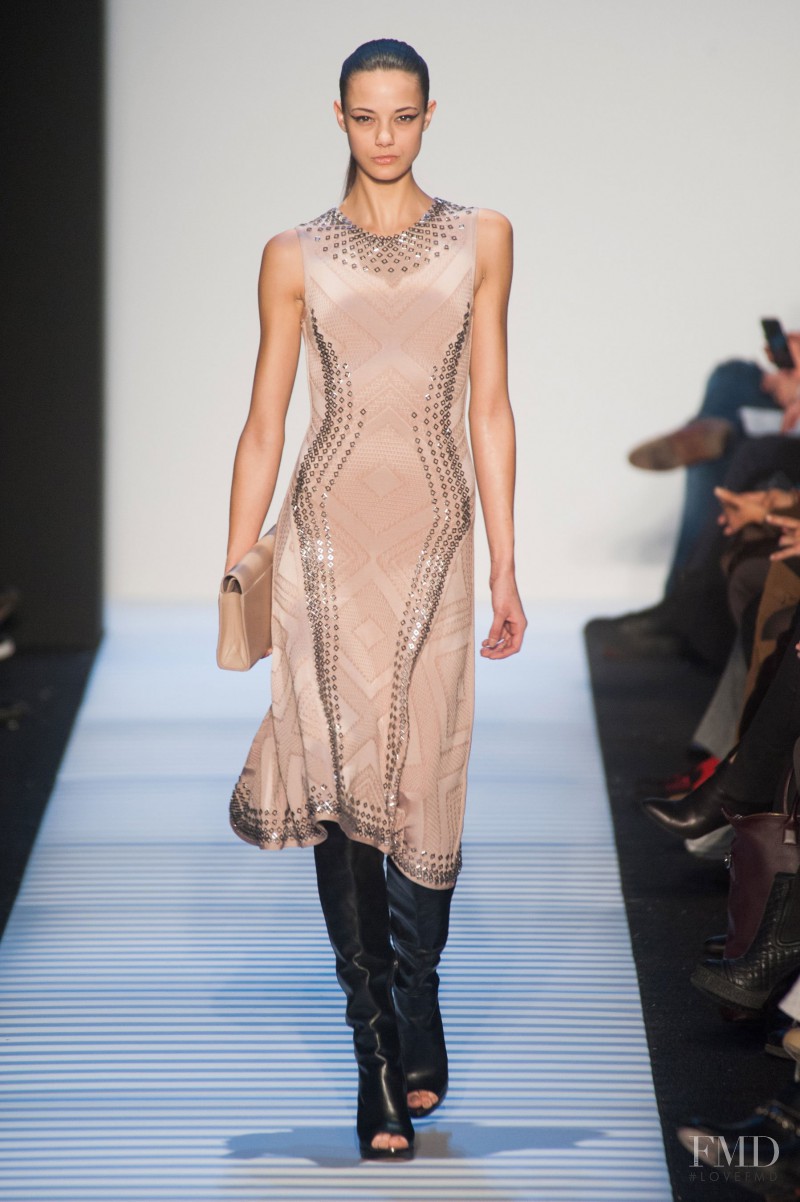 Anja Leuenberger featured in  the Herve Leger fashion show for Autumn/Winter 2014