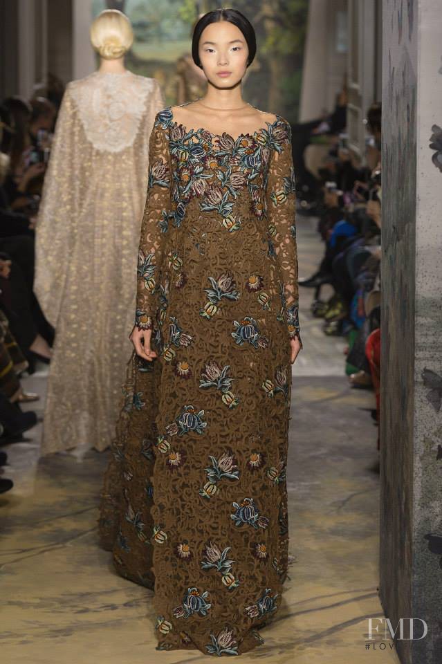 Xiao Wen Ju featured in  the Valentino Couture fashion show for Spring/Summer 2014