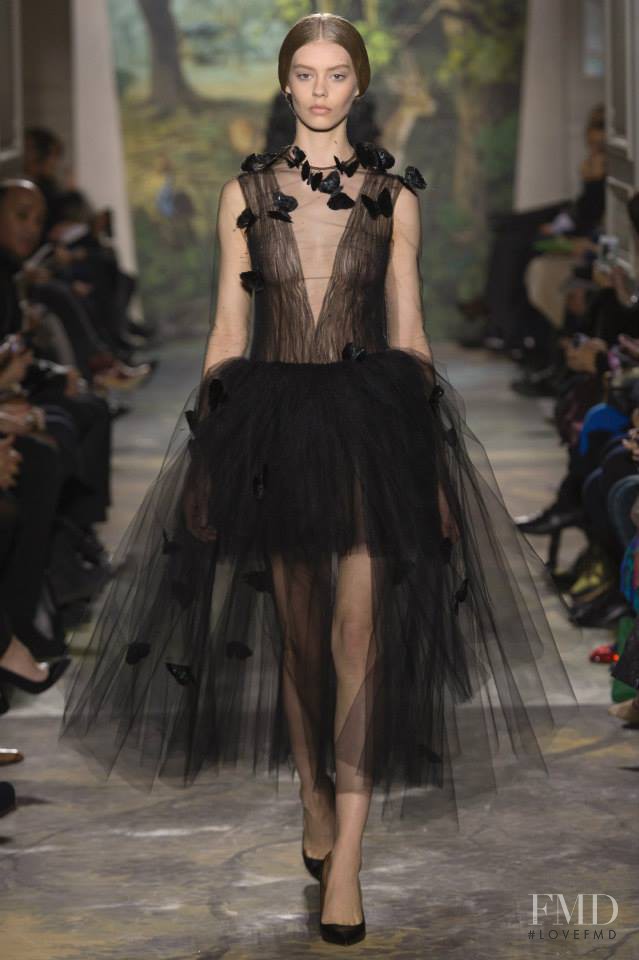 Ondria Hardin featured in  the Valentino Couture fashion show for Spring/Summer 2014
