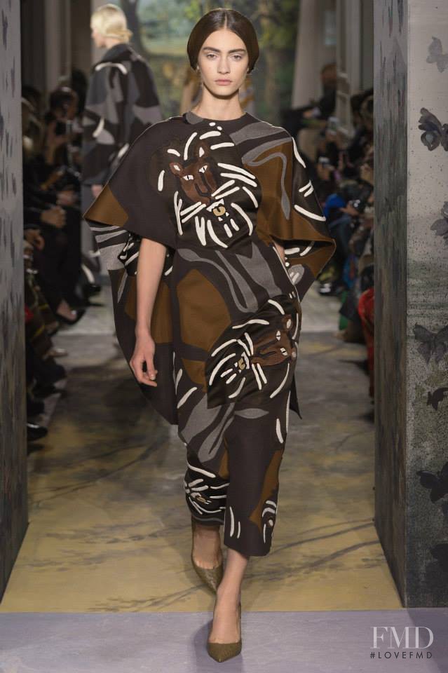 Marine Deleeuw featured in  the Valentino Couture fashion show for Spring/Summer 2014