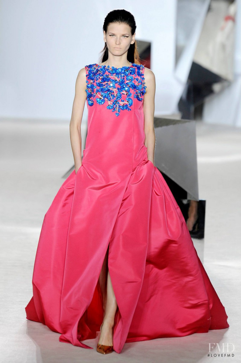 Katlin Aas featured in  the Giambattista Valli Haute Couture fashion show for Spring/Summer 2014