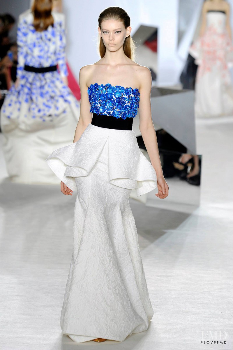 Ondria Hardin featured in  the Giambattista Valli Haute Couture fashion show for Spring/Summer 2014