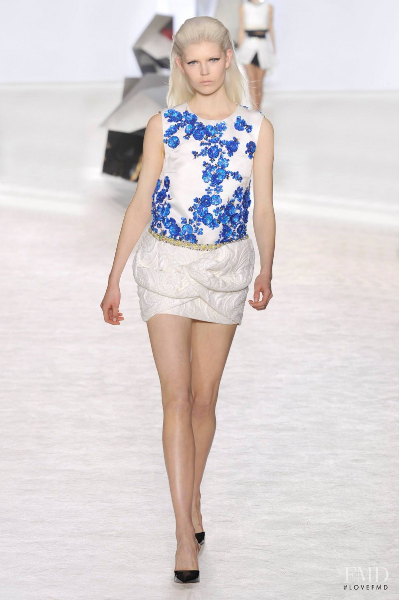 Ola Rudnicka featured in  the Giambattista Valli Haute Couture fashion show for Spring/Summer 2014