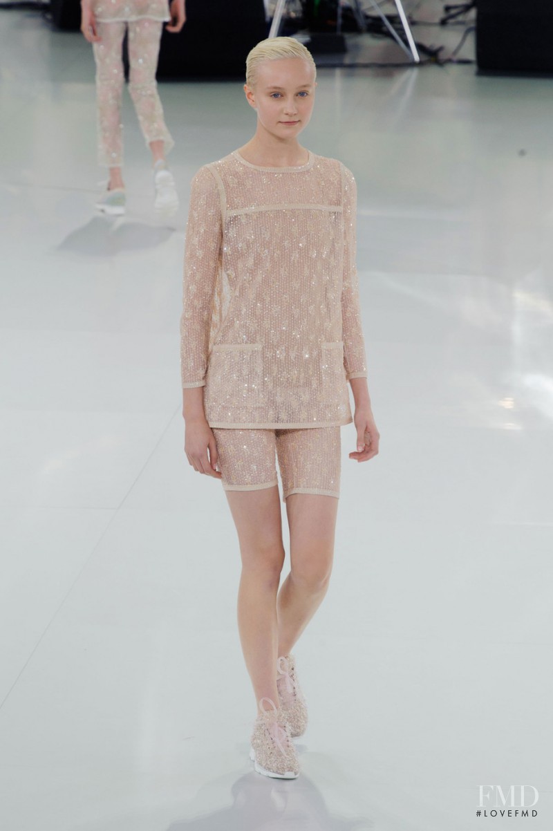 Juliette Fazekas featured in  the Chanel Haute Couture fashion show for Spring/Summer 2014