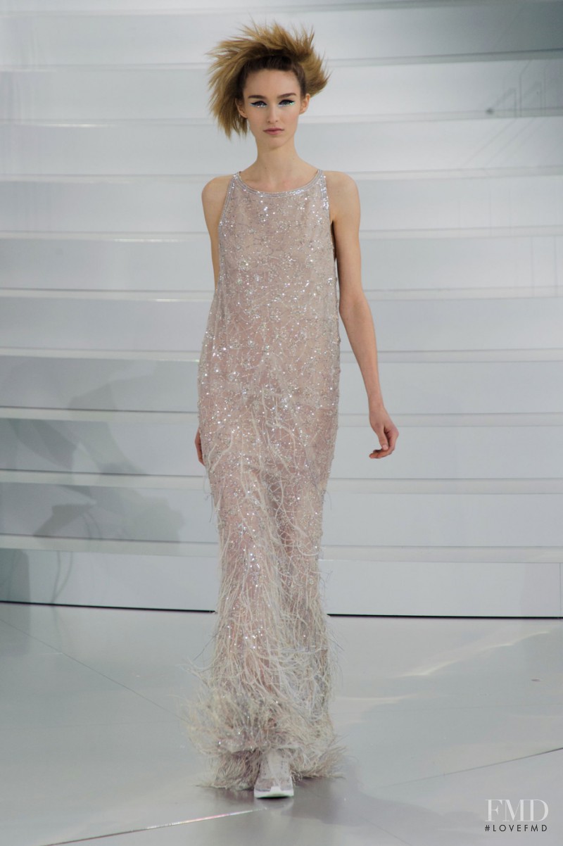 Manuela Frey featured in  the Chanel Haute Couture fashion show for Spring/Summer 2014