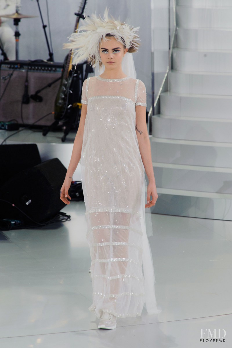 Cara Delevingne featured in  the Chanel Haute Couture fashion show for Spring/Summer 2014