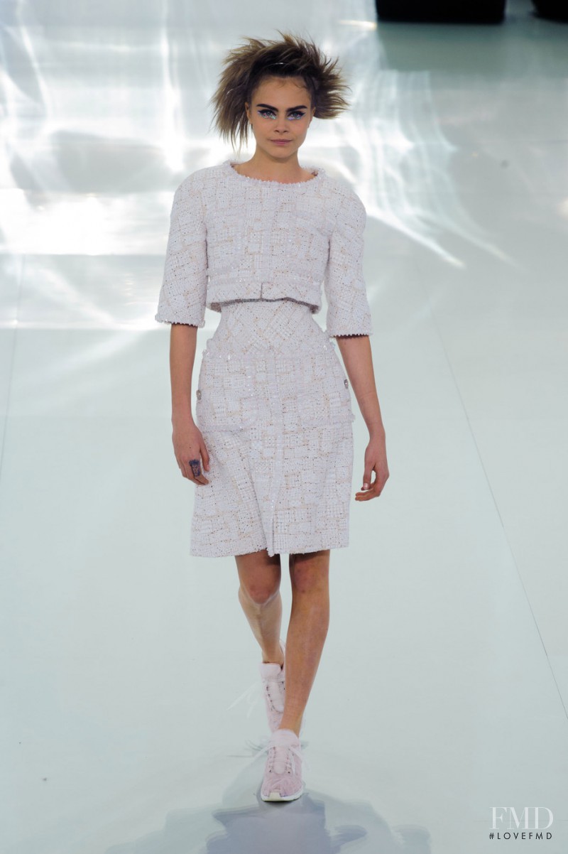 Cara Delevingne featured in  the Chanel Haute Couture fashion show for Spring/Summer 2014