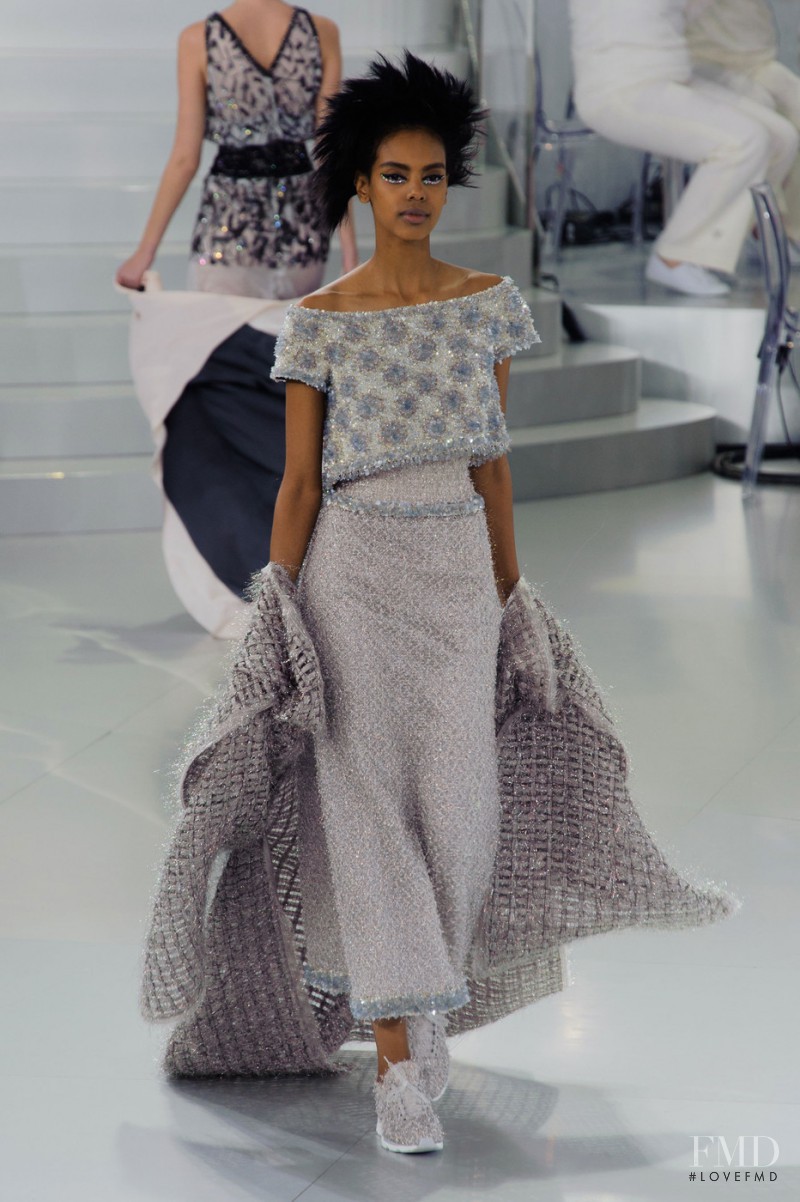 Grace Mahary featured in  the Chanel Haute Couture fashion show for Spring/Summer 2014