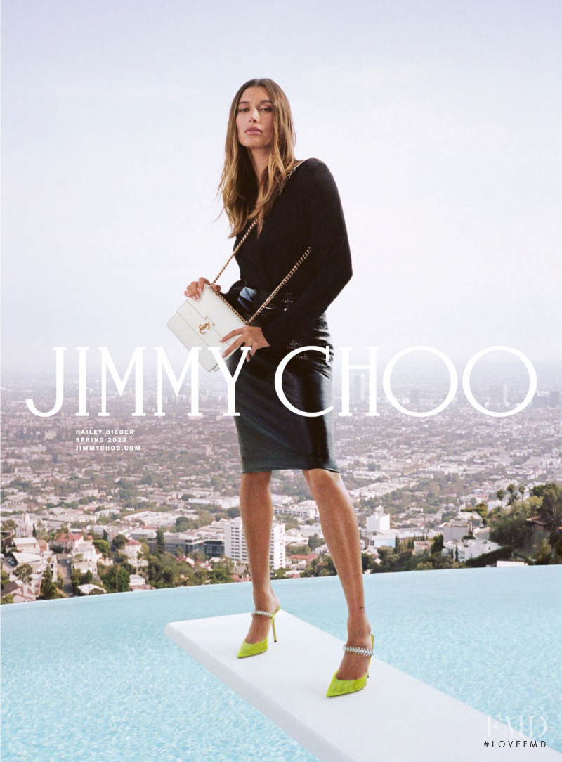 Hailey Baldwin Bieber featured in  the Jimmy Choo advertisement for Spring/Summer 2022