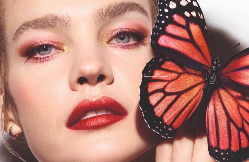 Natalia Vodianova featured in  the Guerlain advertisement for Spring/Summer 2022