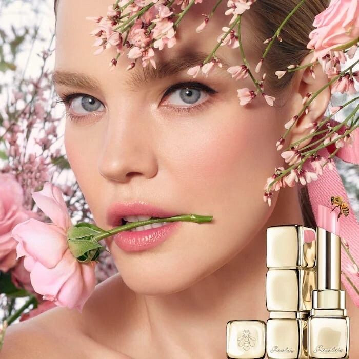 Natalia Vodianova featured in  the Guerlain advertisement for Spring/Summer 2022