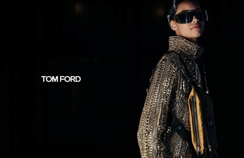 Barbara Valente featured in  the Tom Ford advertisement for Spring/Summer 2022