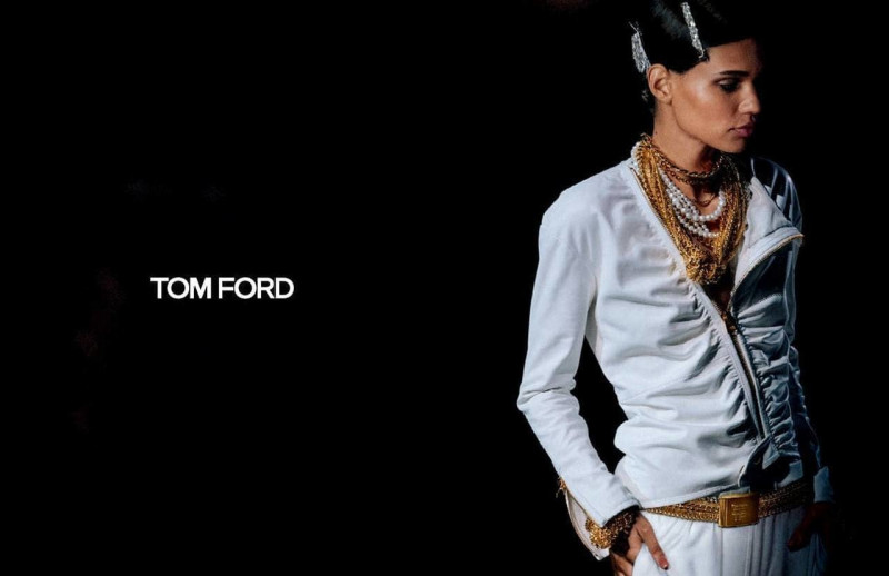 Barbara Valente featured in  the Tom Ford advertisement for Spring/Summer 2022