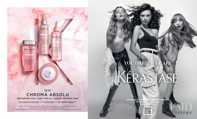 Emily Ratajkowski featured in  the Kerastase advertisement for Spring/Summer 2022