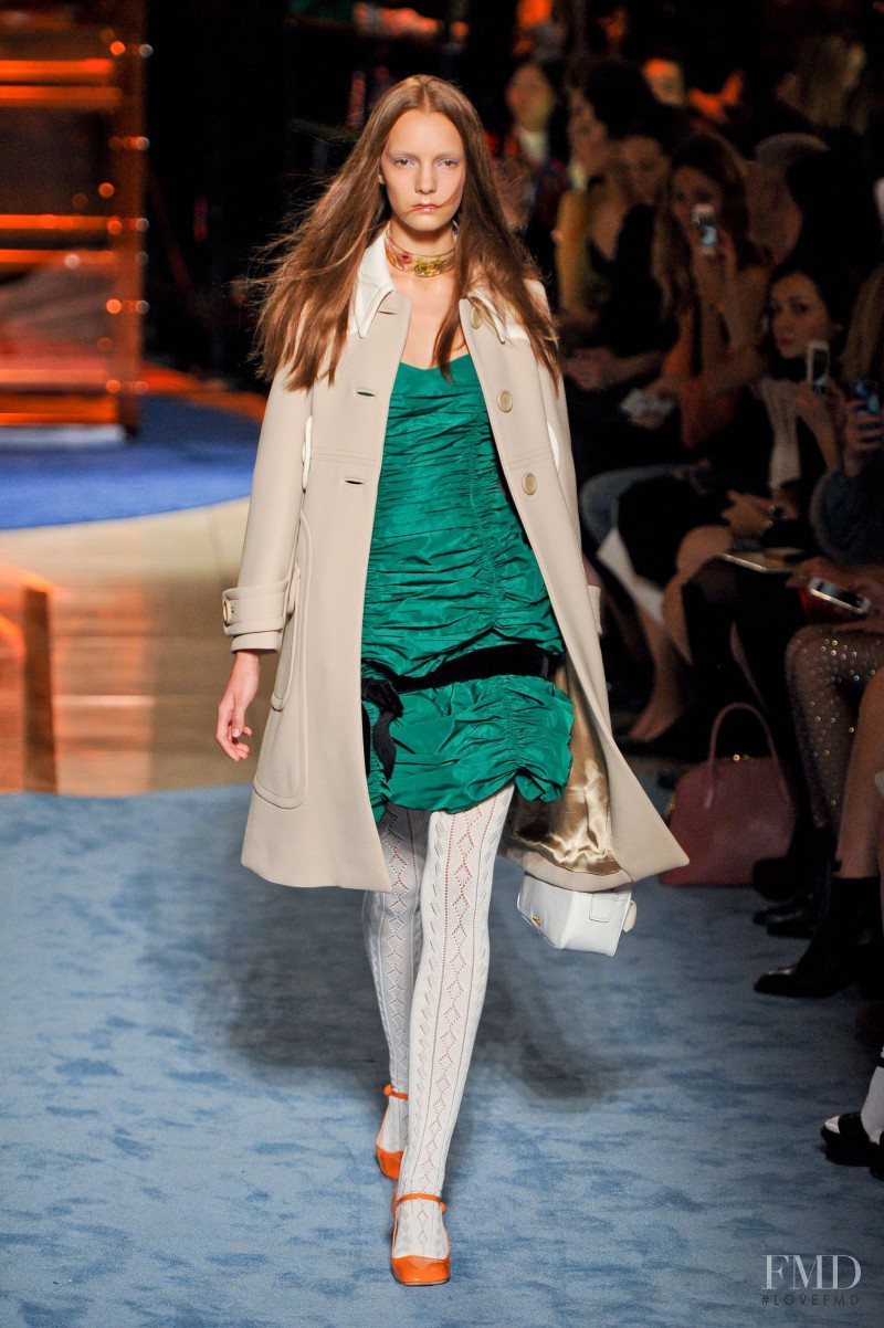Irina Liss featured in  the Miu Miu fashion show for Spring/Summer 2014