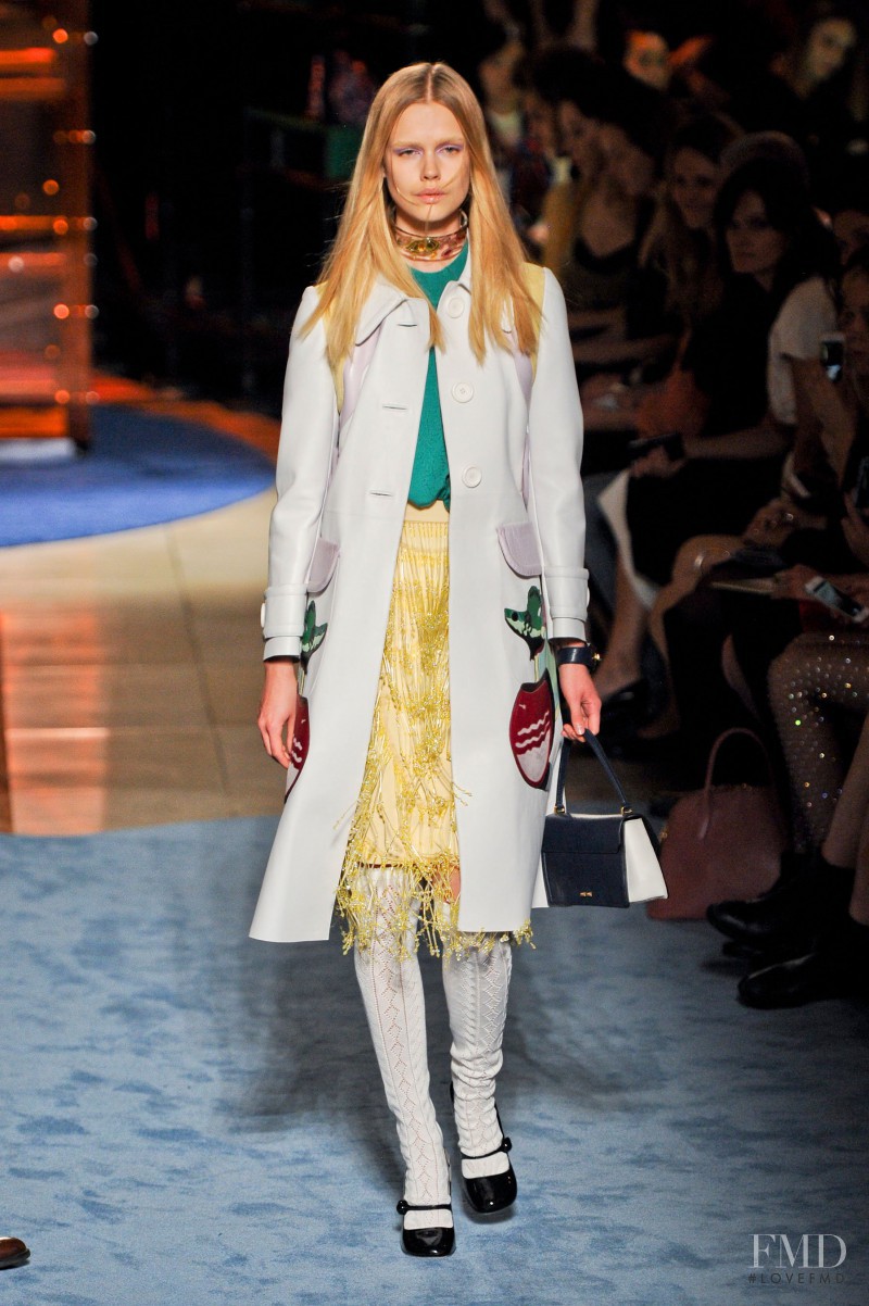 Stina Rapp featured in  the Miu Miu fashion show for Spring/Summer 2014