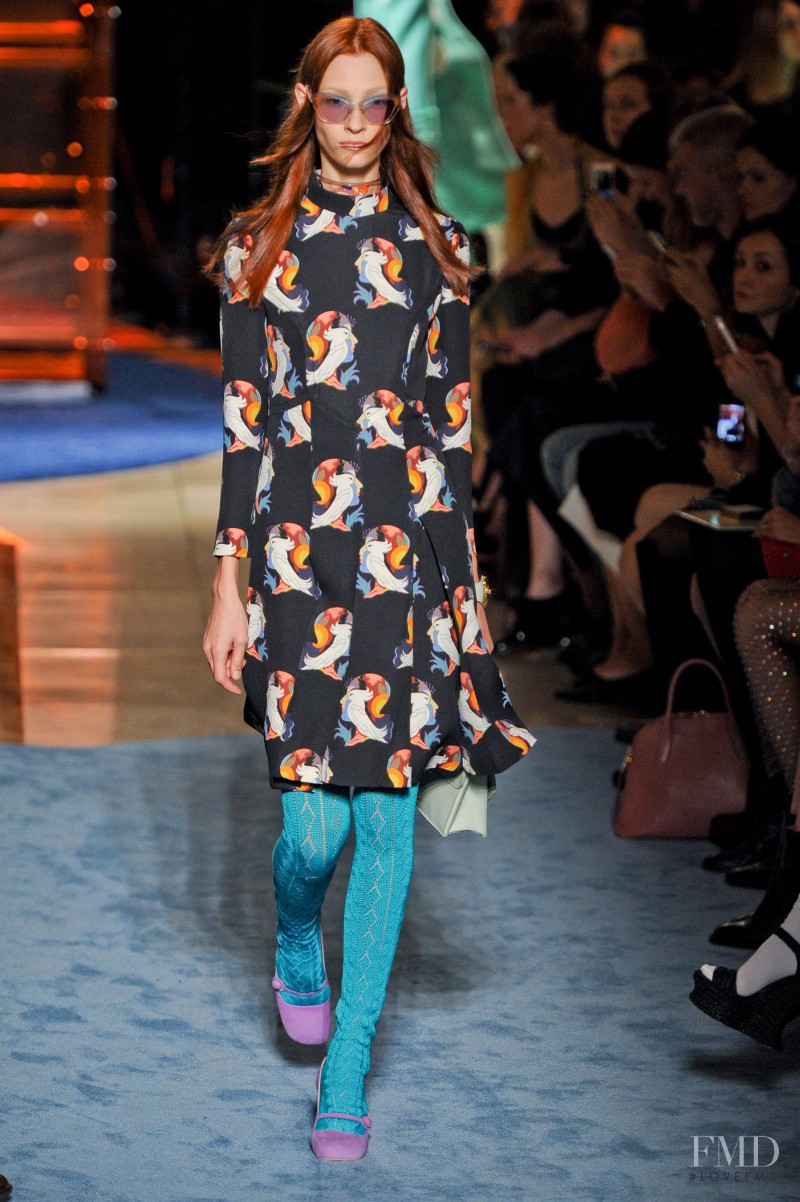 Lera Tribel featured in  the Miu Miu fashion show for Spring/Summer 2014