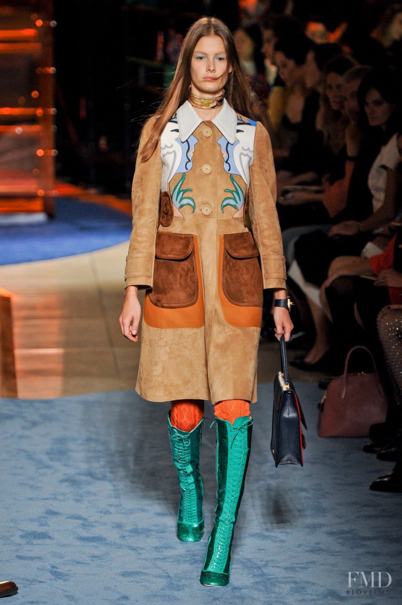 Ophélie Guillermand featured in  the Miu Miu fashion show for Spring/Summer 2014