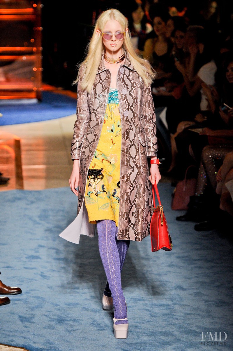 Nastya Sten featured in  the Miu Miu fashion show for Spring/Summer 2014
