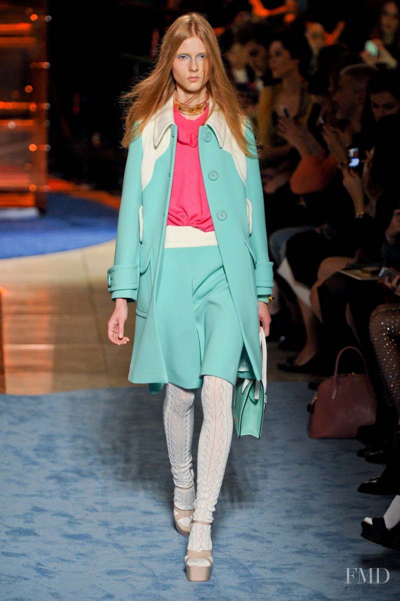 Lena Jaslowska featured in  the Miu Miu fashion show for Spring/Summer 2014