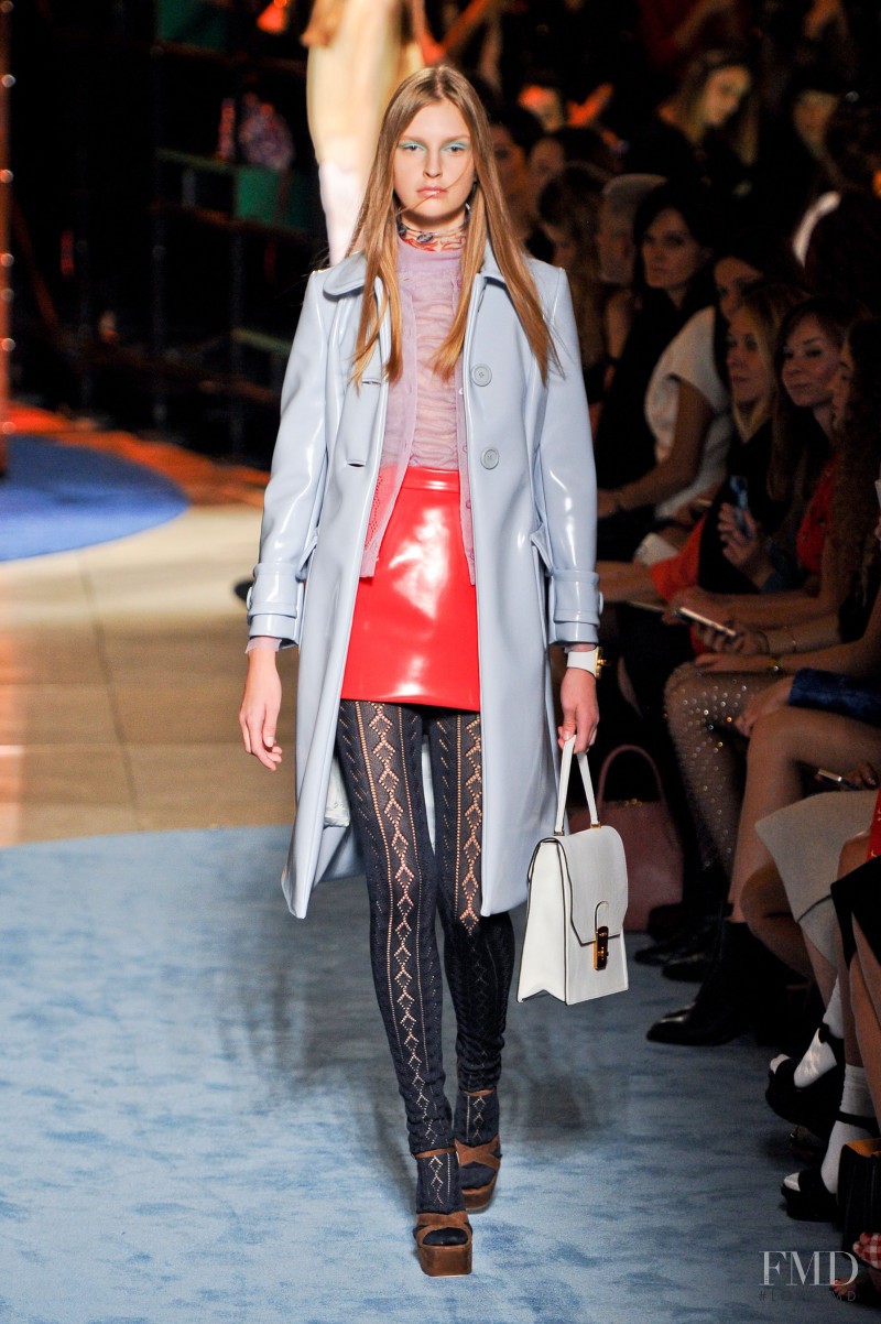 Ieva Palionyte featured in  the Miu Miu fashion show for Spring/Summer 2014