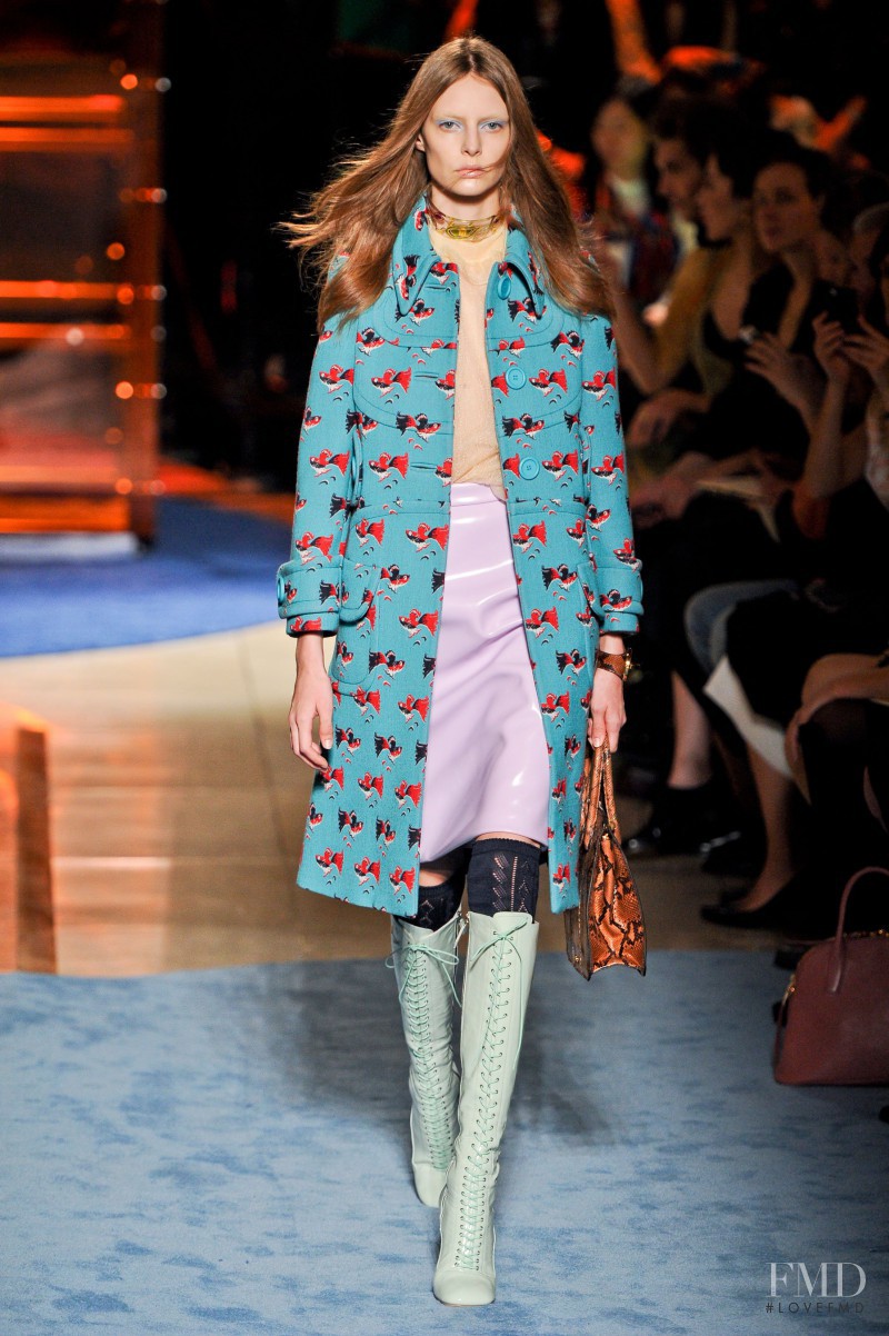 Auguste Abeliunaite featured in  the Miu Miu fashion show for Spring/Summer 2014