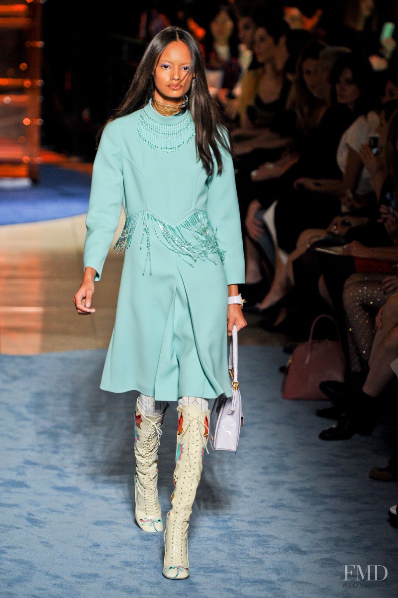 Malaika Firth featured in  the Miu Miu fashion show for Spring/Summer 2014