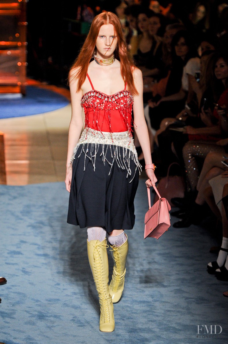 Magdalena Jasek featured in  the Miu Miu fashion show for Spring/Summer 2014