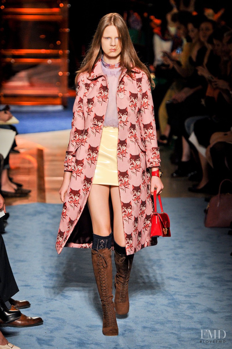 Joanna Tatarka featured in  the Miu Miu fashion show for Spring/Summer 2014