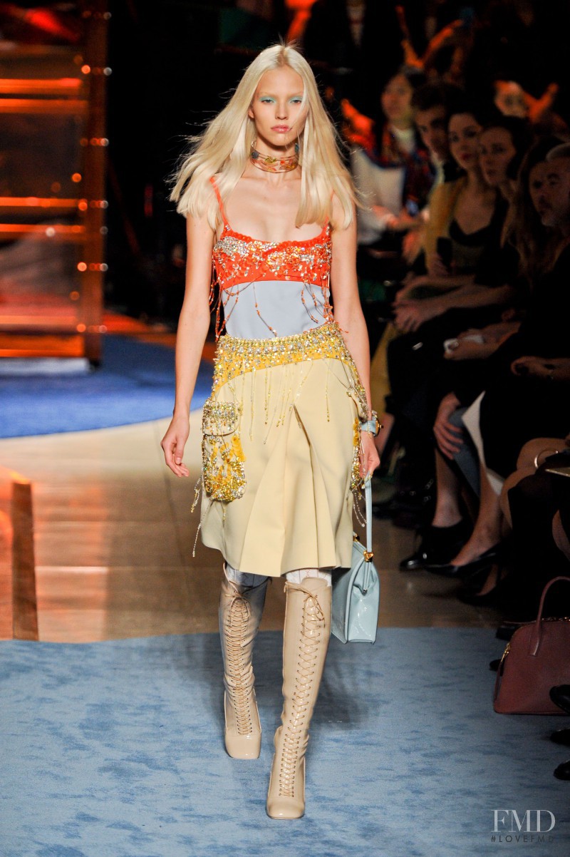 Sasha Luss featured in  the Miu Miu fashion show for Spring/Summer 2014