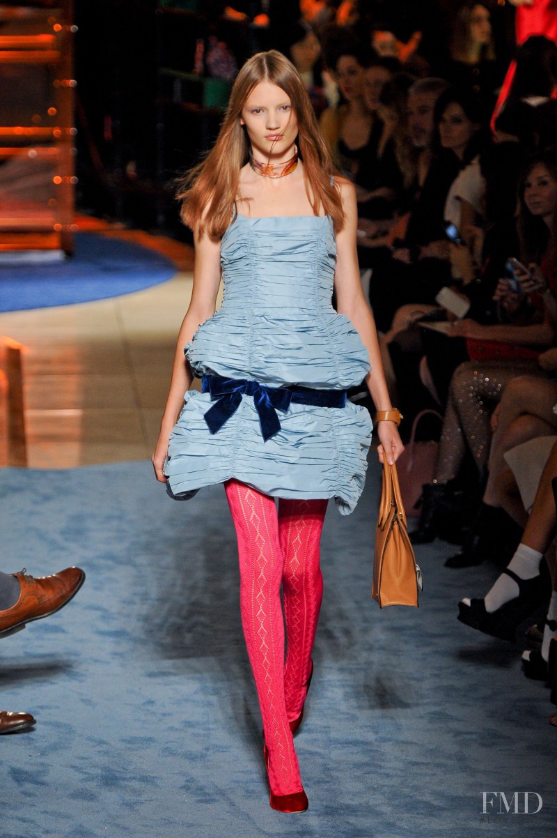 Gabriele Regesaite featured in  the Miu Miu fashion show for Spring/Summer 2014