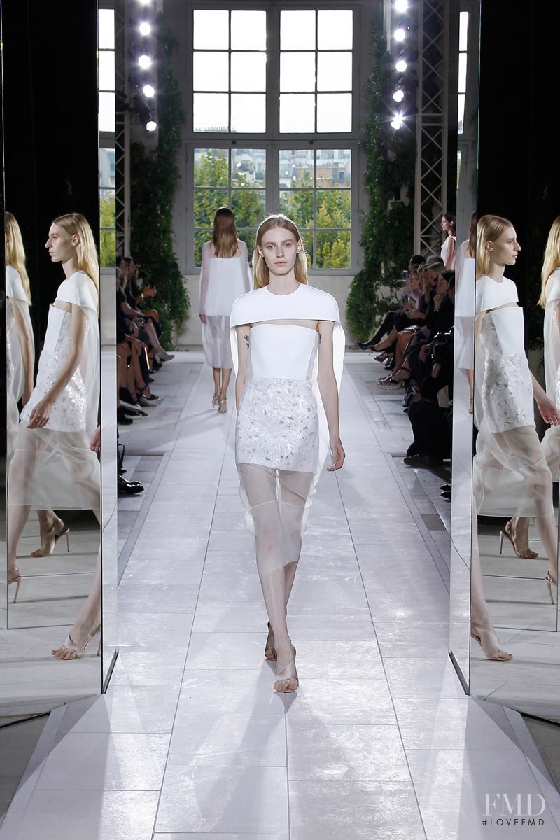 Julia Nobis featured in  the Balenciaga fashion show for Spring/Summer 2014