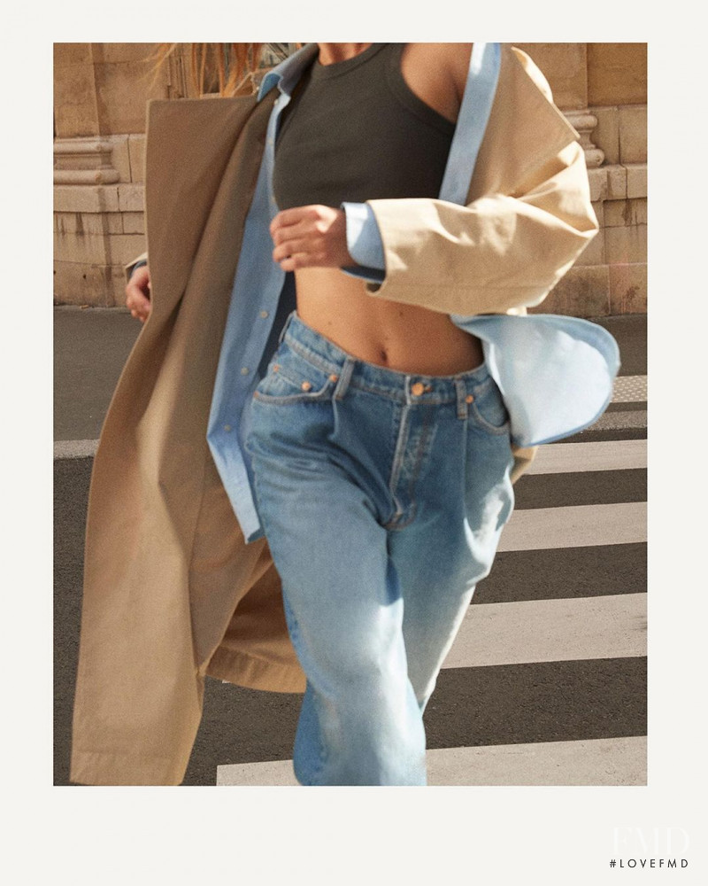 Esther Heesch featured in  the Mother Denim advertisement for Spring/Summer 2022